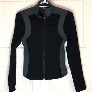 Bebe sport jacket black and gray logo